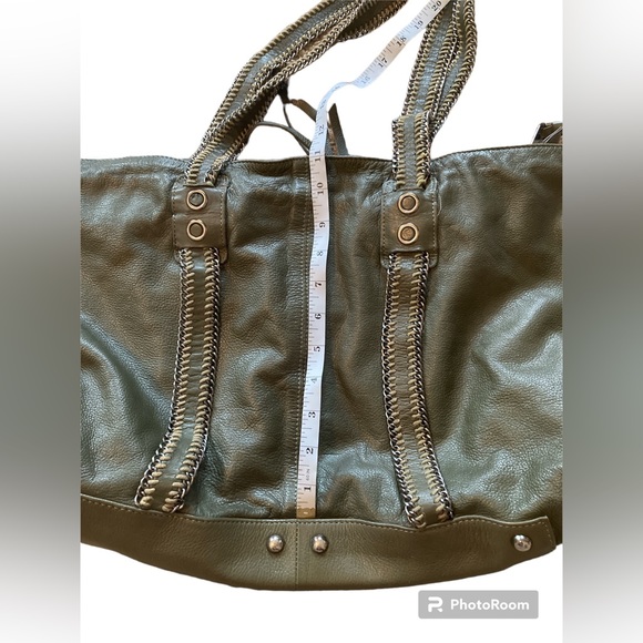 Joelle Hawkins Large Leather Army Green Shoulder & Crossbody Bag. - Picture 14 of 15